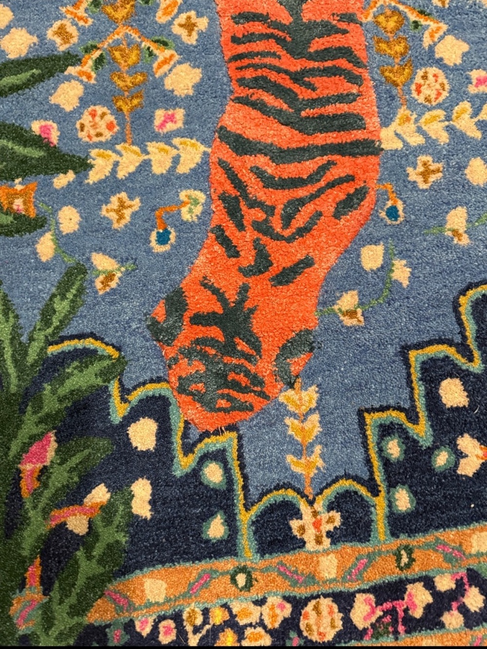 Anthropologie Hand Tufted Wool Blend Bengal Tiger Rug 3x5 - Picture 6 of 9